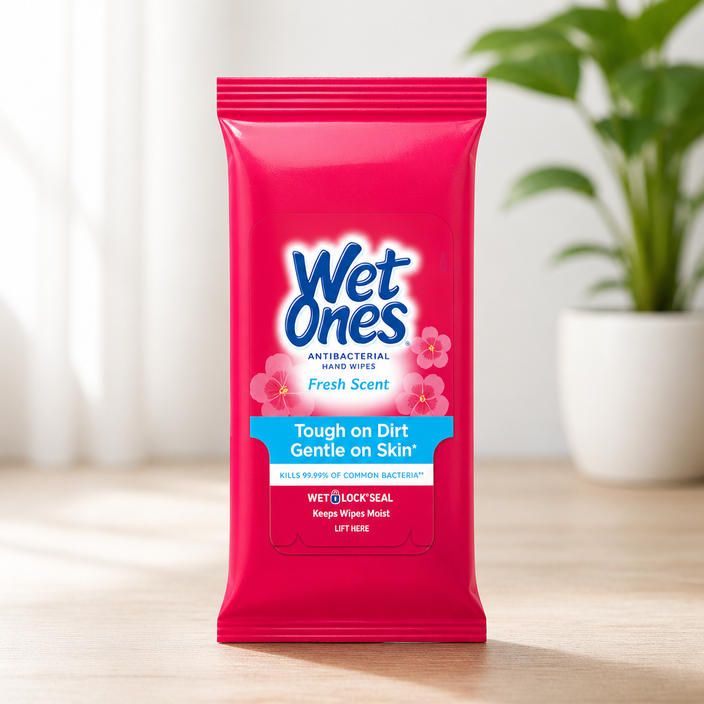Wet Ones Antibacterial Hand Wipes, Fresh Scent, 20 Wipes (Pack of 10)