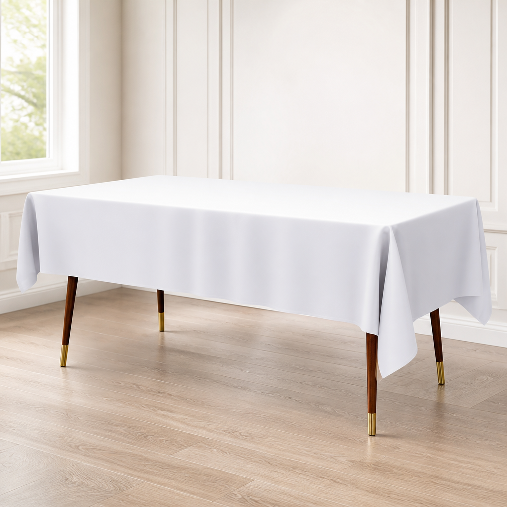 Pureegg Plastic Table Cloth 10 Pack, 54 x 108 Inch Disposable Table Cloths for Party, Picnic and Wedding, Rectangle, White