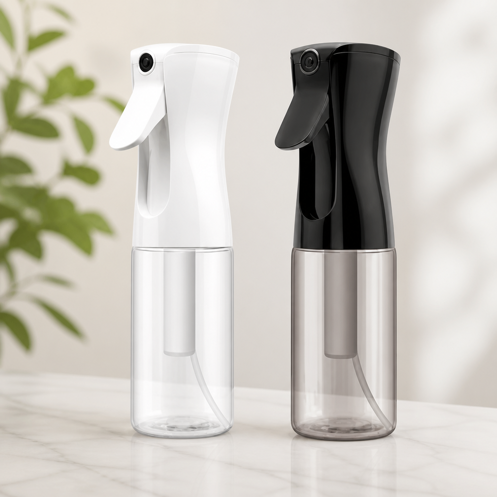 ELEMSY Spray Bottle For Hair (2 Pack 6.8 OZ) Continuous Mister Empty Spray Bottles, Ultra Fine Mist Water Sprayer for Hairstyling, Cleaning, Plants, Pets, Barbers, Salons, Essential Oil Scents