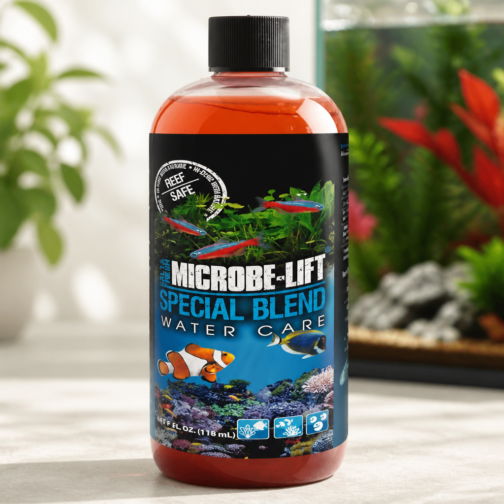 MICROBE-LIFT Special Blend Aquarium Water Care Treatment, Cleaner & Clarifier for Fresh and Saltwater Fish Tanks, Reduces Maintenance & Helps with Aquarium Algae Control and Odor, 4 Ounces (SBH04)