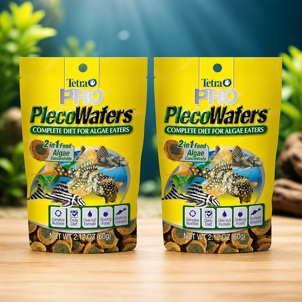 Tetra PRO PlecoWafers 2.12 Ounces, Nutritionally Balanced Vegetarian Fish Food, Concentrated Algae Center, Golds & Yellows, Model Number: 16447 (Pack of 2)