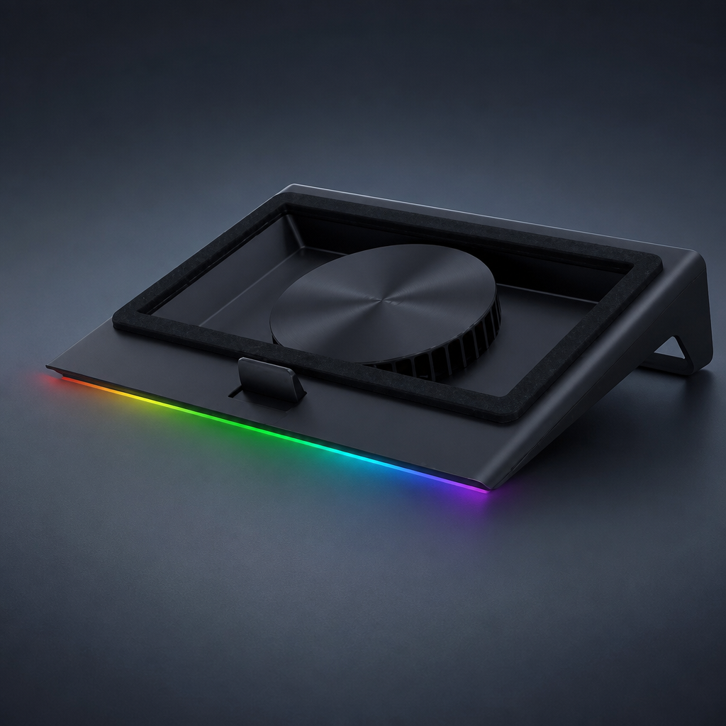 Razer Laptop Cooling Pad: Adaptive Smart - Intelligent Fan Control - Airtight Pressure Chamber - Fits Most Laptops & Macbooks 14” to 18" - Preset & Custom Fan Curves - 3 Port USB Type A - Chroma RGB