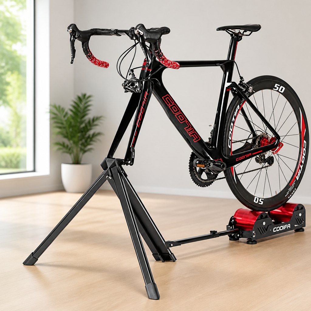 Bike Trainer Stand Resistance Adjustable - Portable Magnetic Bicycle Rollers Indoor Exercise/Fitness/Workout - Fordable Fully Aluminum Alloy