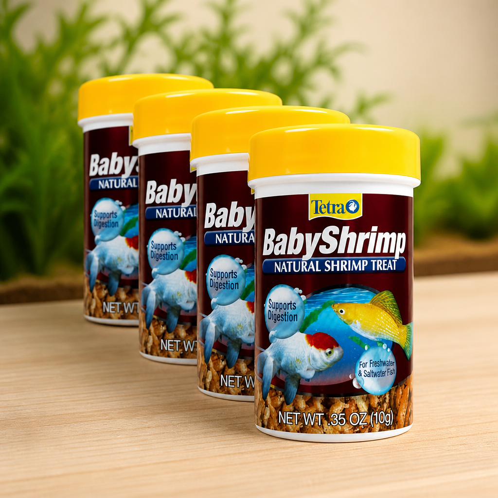 Tetra BabyShrimp 0.35 Ounce, Natural Shrimp Treat for Aquarium Fish (033197), (Pack of 4)