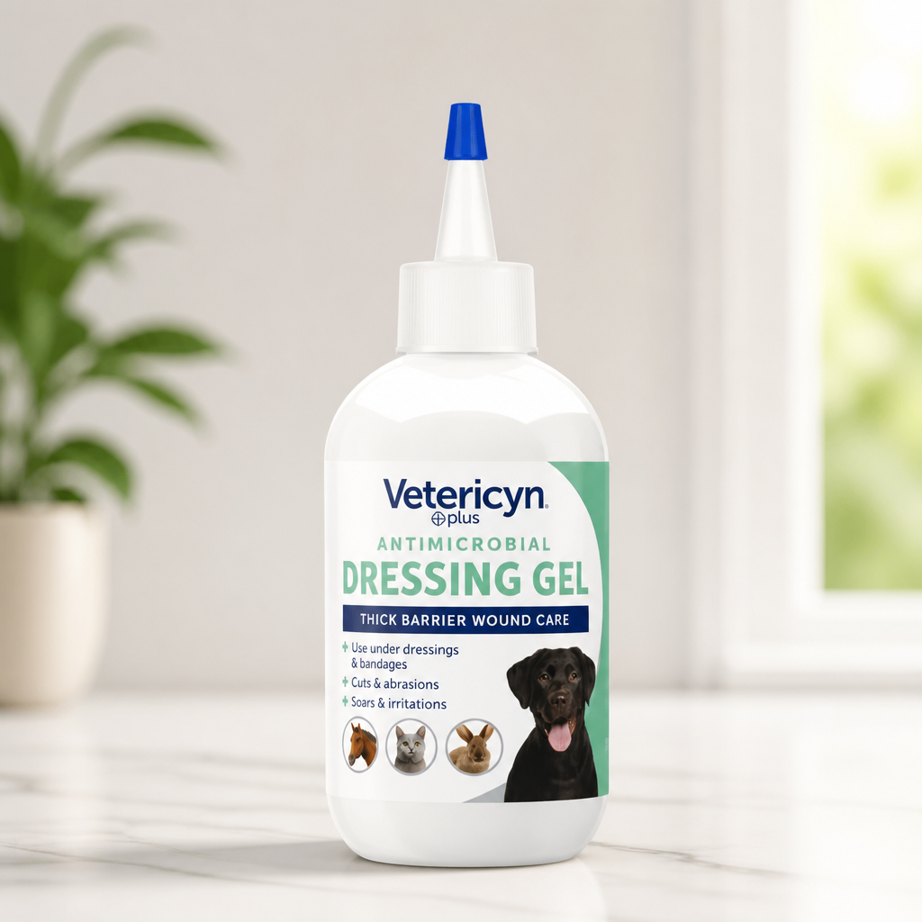 Vetericyn Plus Wound Dressing Gel for Animals| Thick Barrier Wound Care for Cats, Dogs, Horses, and Small Animals, Works on Wounds and Skin Irritations. 3 Ounces