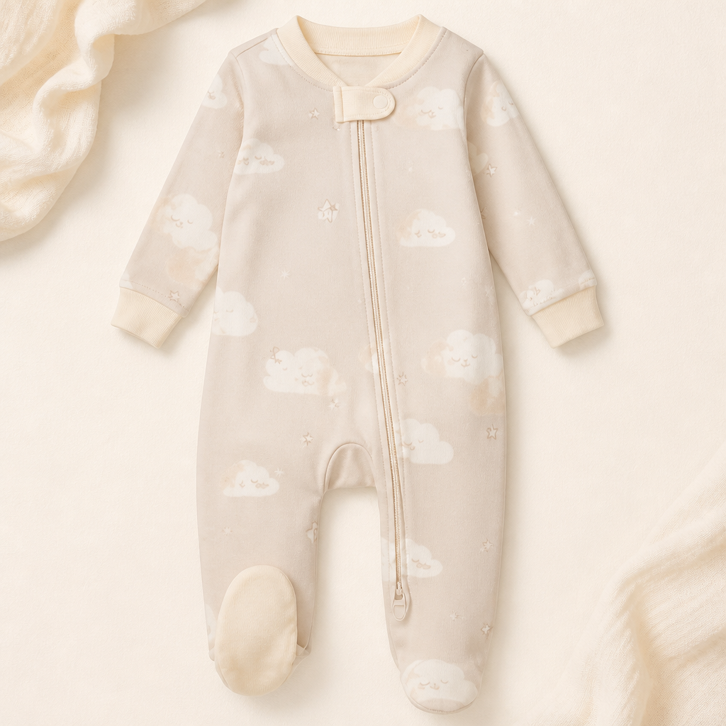 Burt's Bees Baby Organic Cotton Sleep and Play Footed Pajamas for Boys