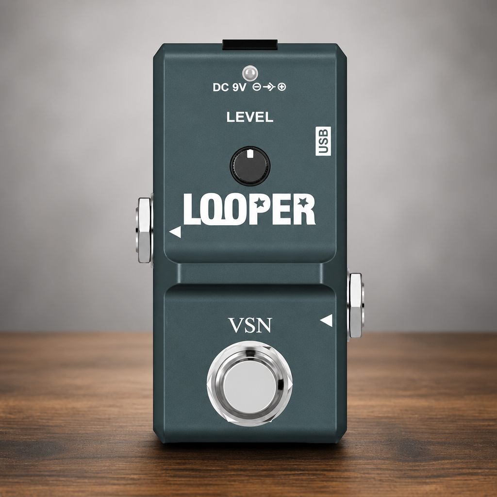 VSN 48K Looper Electric Guitar Effect Loop Pedal 10 Minutes of Looping Unlimited Overdubs USB Port True Bypass