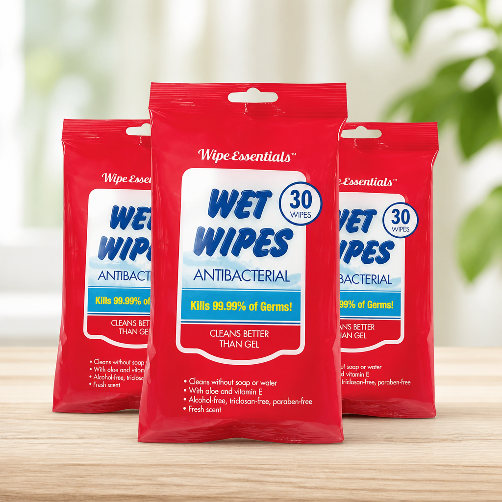 WipeEssentials Hand Sanitizer Wipes for Adults & Kids - 90 Count, 3 Packs | Alcohol-Free, Moisturizing Sanitizing Wipes with Aloe Vera & Vitamin E - Unscented & Travel Size With No Soapy Residue