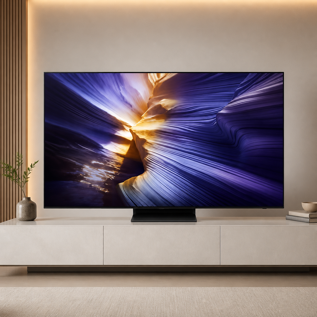 Samsung 65-Inch Class OLED S90F 4K Smart TV (2025 Model) NQ4 AI Gen3 Processor Upscaling Pro HDR +, Motion Xcelerator 144Hz, Vision Alexa Built-in