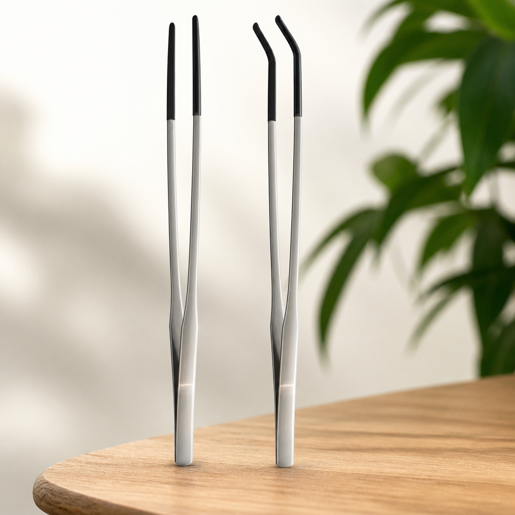 2 Pcs Extra Long Stainless Steel Reptile Feeding Tongs 10.6 IN with Soft Rubber Tip – Straight & Curved Tweezers for Bearded Dragon, Tank Accessories, Lizards, Terrarium, Aquarium, Leopard Gecko