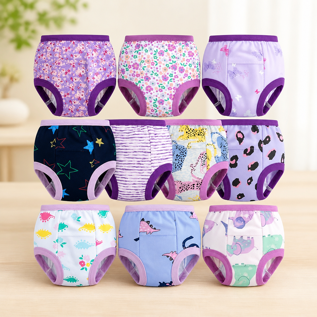 BIG ELEPHANT Toddler Training Pants, Soft Cotton Absorbent Training Underwear for Baby Boys & Girls