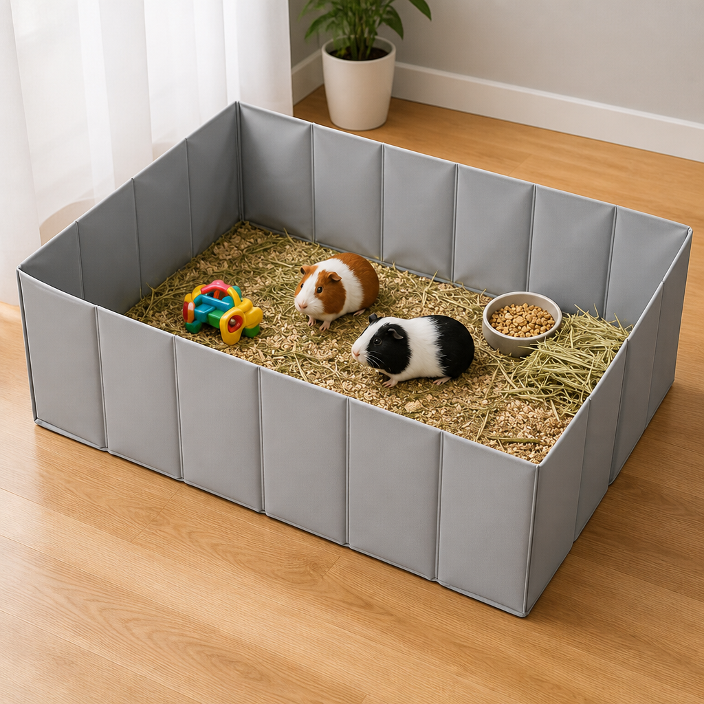MEEXPAWS Small Animal Playpen, Foldable Hamster Guinea Pig Playpen for Indoors or Travel Large, 40" x 28" x 13", Waterproof, No Assembly Portable Guinea Pig Enclosure, Plastic Rat Ferret Play Pen