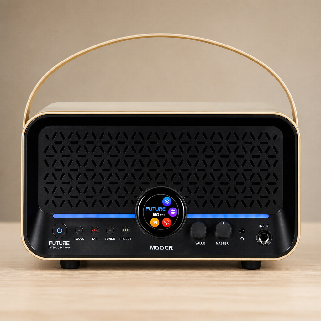 MOOER F15i AI Smart Guitar Amp Touch Screen 15W Reusable Effect Module | 6 Hours Playtime, 55 Amp Models|66 Effects Types, Loading IRs, Loop/Drum Machine, OTG Record, For Electric Guitar And Bass