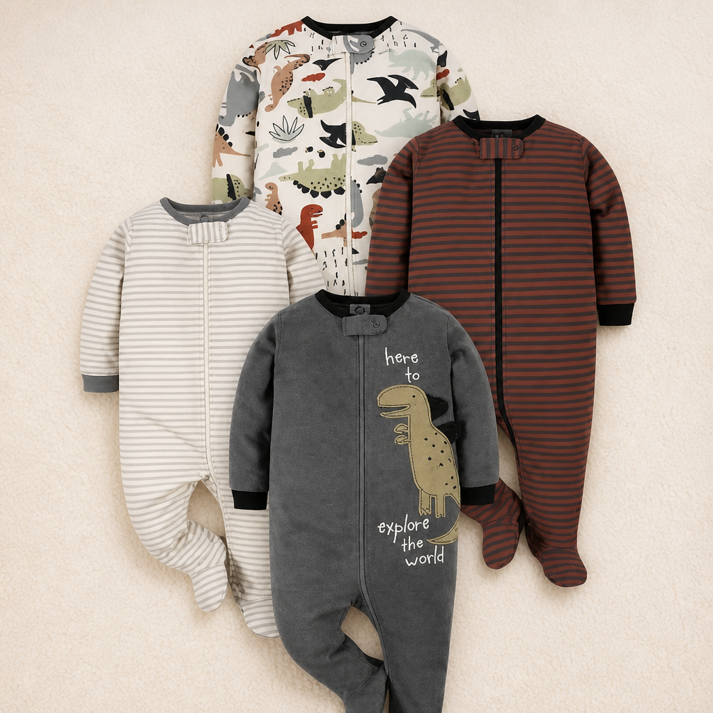 Gerber Baby Boys' 4 Pack Sleep 'N Play Footie