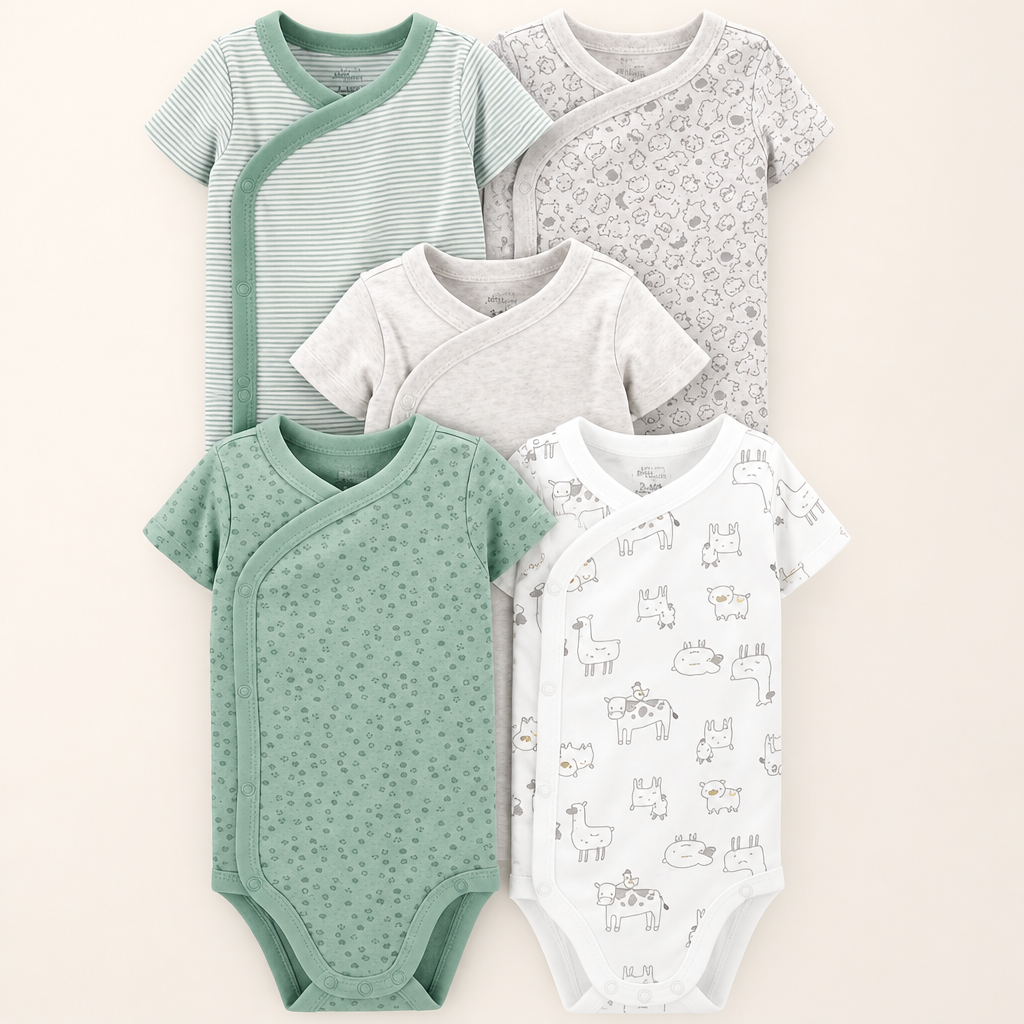 Simple Joys by Carter's Unisex Baby 5-pack Side Snap Short-sleeve Bodysuit