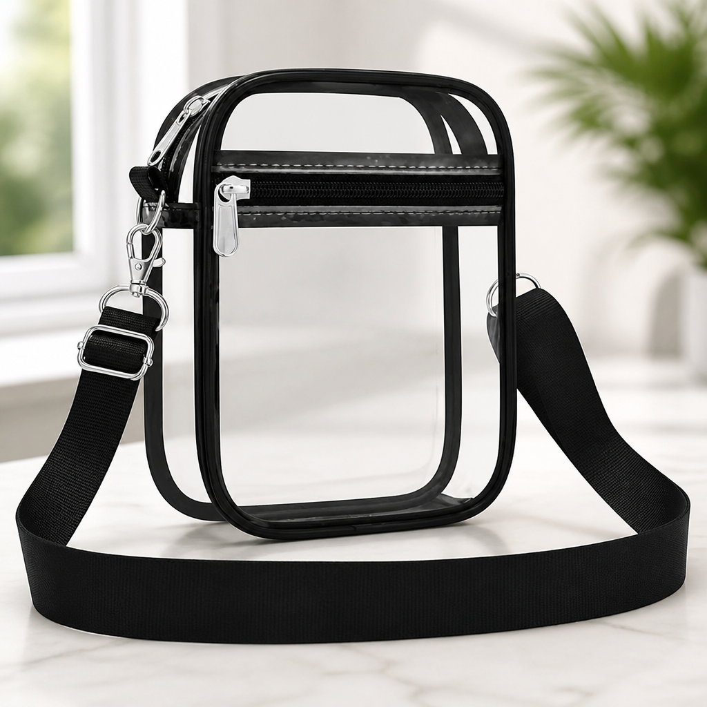 USPECLARE Clear Purse Stadium Transparent Messenger Bag Stadium Approved for Men and Women Clear CrossBody Bag