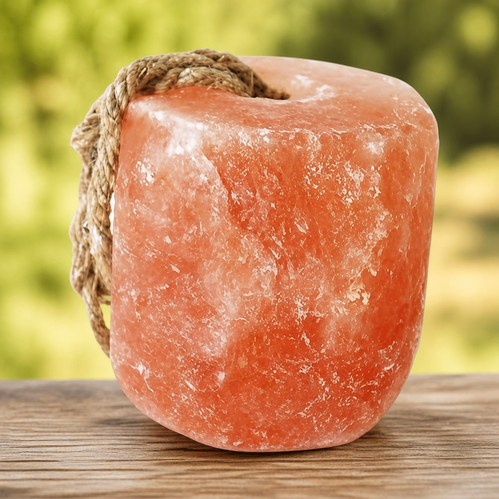 ZK Himalayan Salt Lick for Horses, Livestock– (3-4 lbs) Pack of 1 Natural Mineral Salt Block for Goats, Cattle & Deer with Hanging Rope, Weather-Resistant and Great for Dear Hunting.