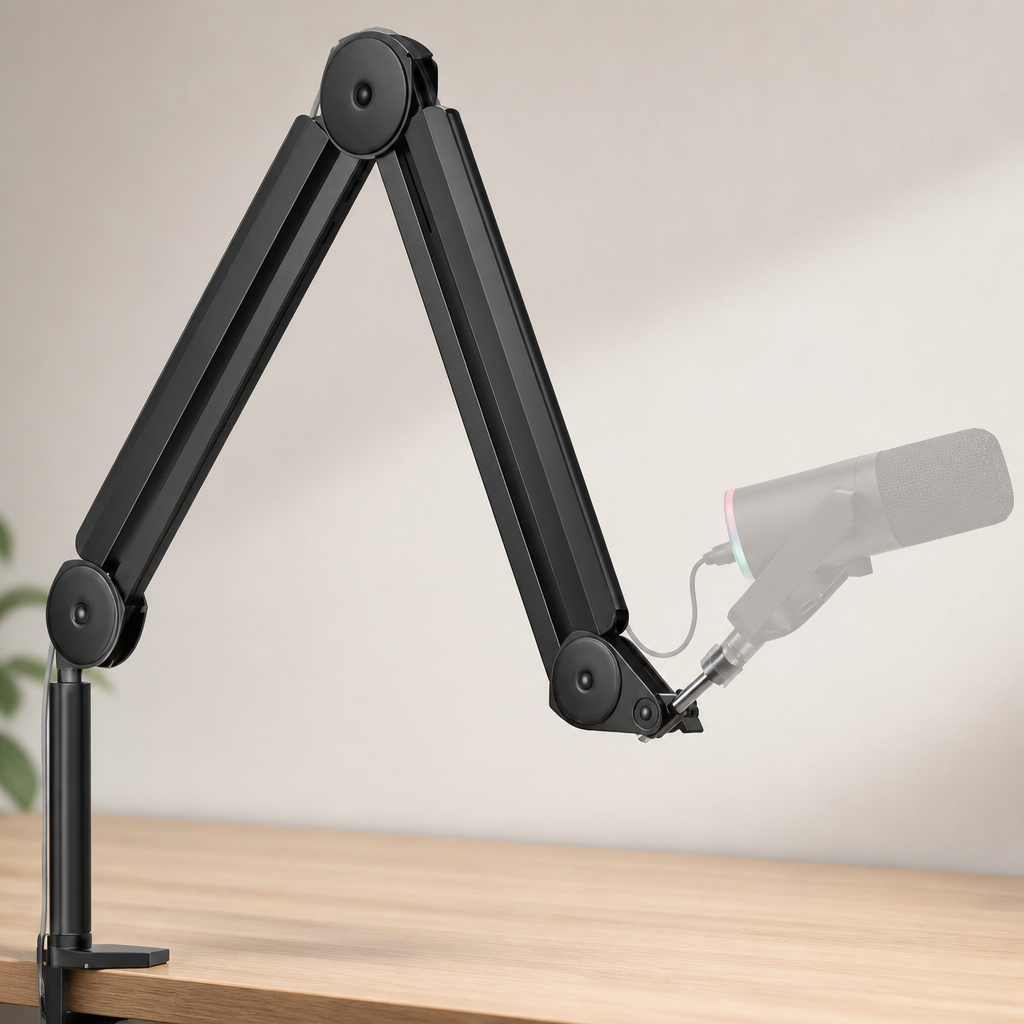 InnoGear Mic Boom Arm Microphone Stand Cable Management for Blue Yeti FIFINE AM8 K669B HyperX QuadCast S SoloCast AT2020 Shure SM7B MV7 and Other Microphone