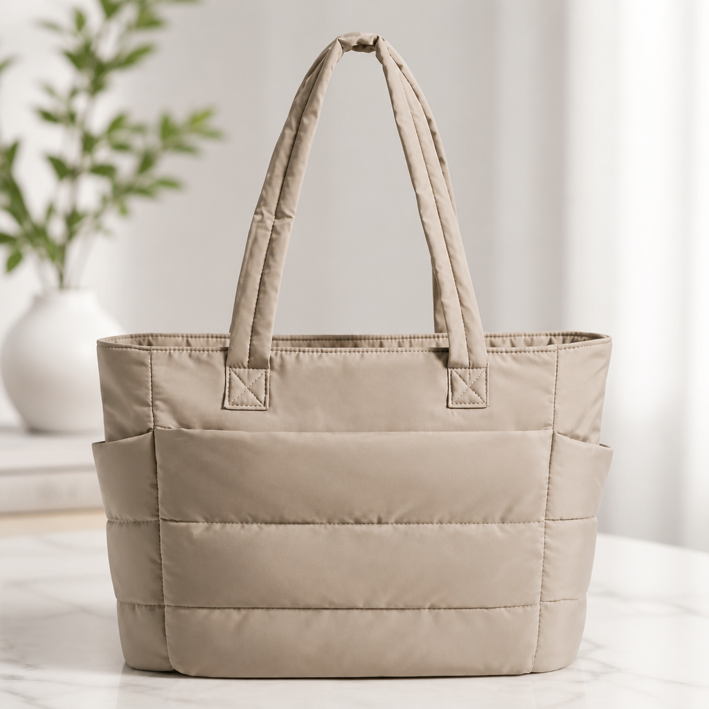BAGSMART Tote Bag for Women, Lightweight Puffy Tote Bag with Compartments Shoulder Bag Handbag for Travel, Work, Gym | Lightweight