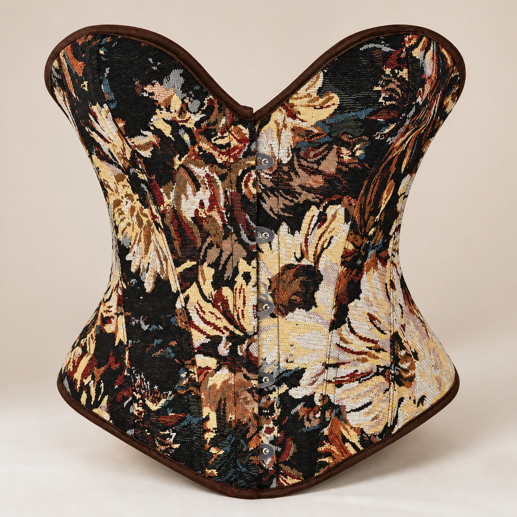 Alivila.Y Fashion Womens Vintage Floral Denim Overbust Corset Bustier Top