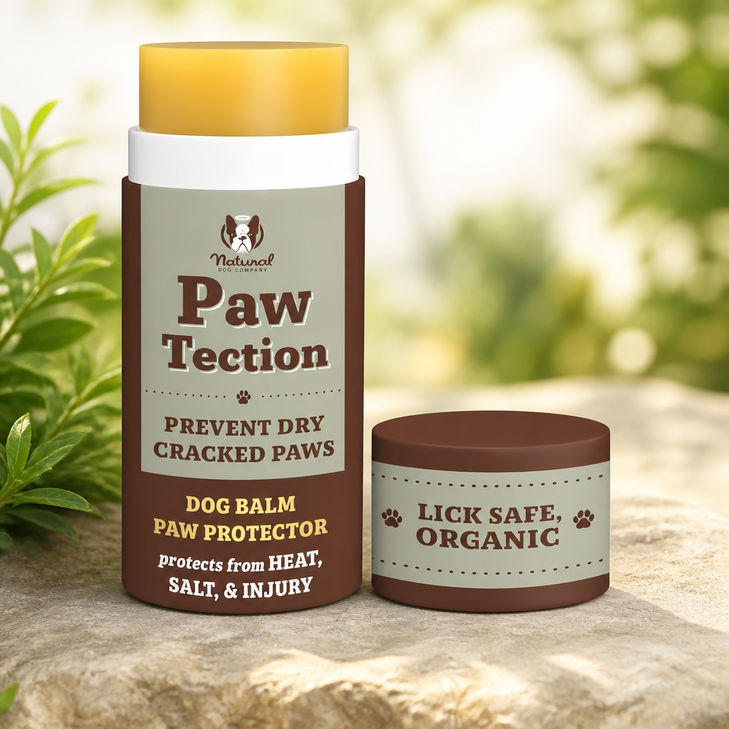 Natural Dog Company PawTection Dog Paw Wax – Dog Paw Protection for Hot Pavement, Sand, Asphalt & Trails, Waxy Barrier Balm for Summer Walks, Hiking & Beach Days, Non-Toxic, and Lick Safe, 2 oz Stick