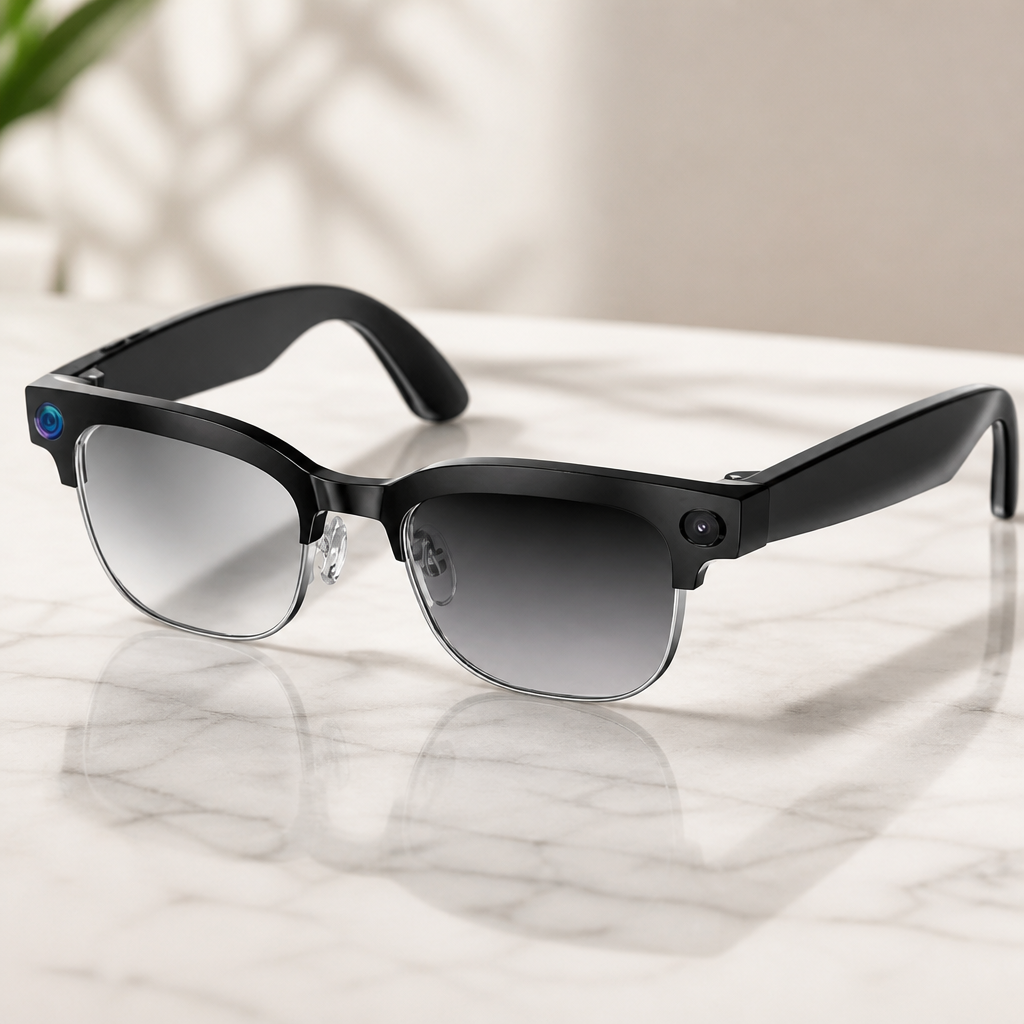AI Smart Glasses with Camera, 4K EIS Anti-Shake Video & Photo Capture, Real-Time Translation,Open-Ear Bluetooth Audio, Object Recognition, Recording Sunglasses with Photochromic