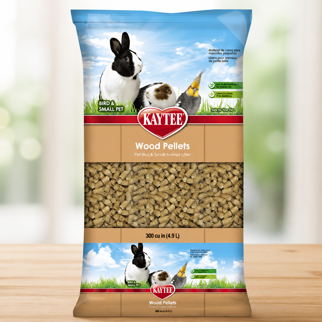 Kaytee Wood Pellets Pet Bird & Small Animal Litter for Ferrets, Guinea Pigs, Rats, Chinchillas, Hamsters, Gerbils, Rabbits, Mice, Hedgehogs and Dwarf Hamsters, 4.9 Liter, 8 Pound Bag