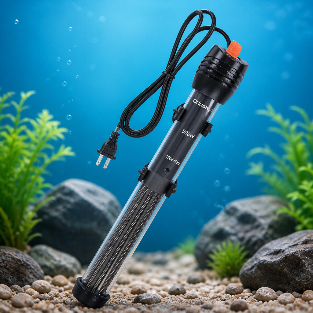 Orlushy Submersible Aquarium Heater, Adjustable Fish Tahk Heater with Free Thermometer Suitable for Marine Saltwater and Freshwater