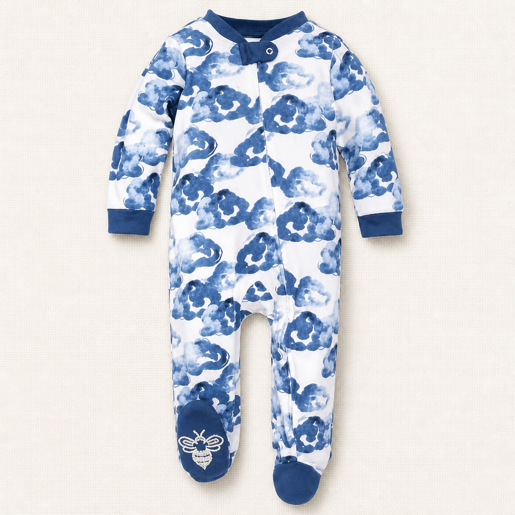 Burt's Bees Baby Organic Cotton Sleep and Play Footed Pajamas for Boys