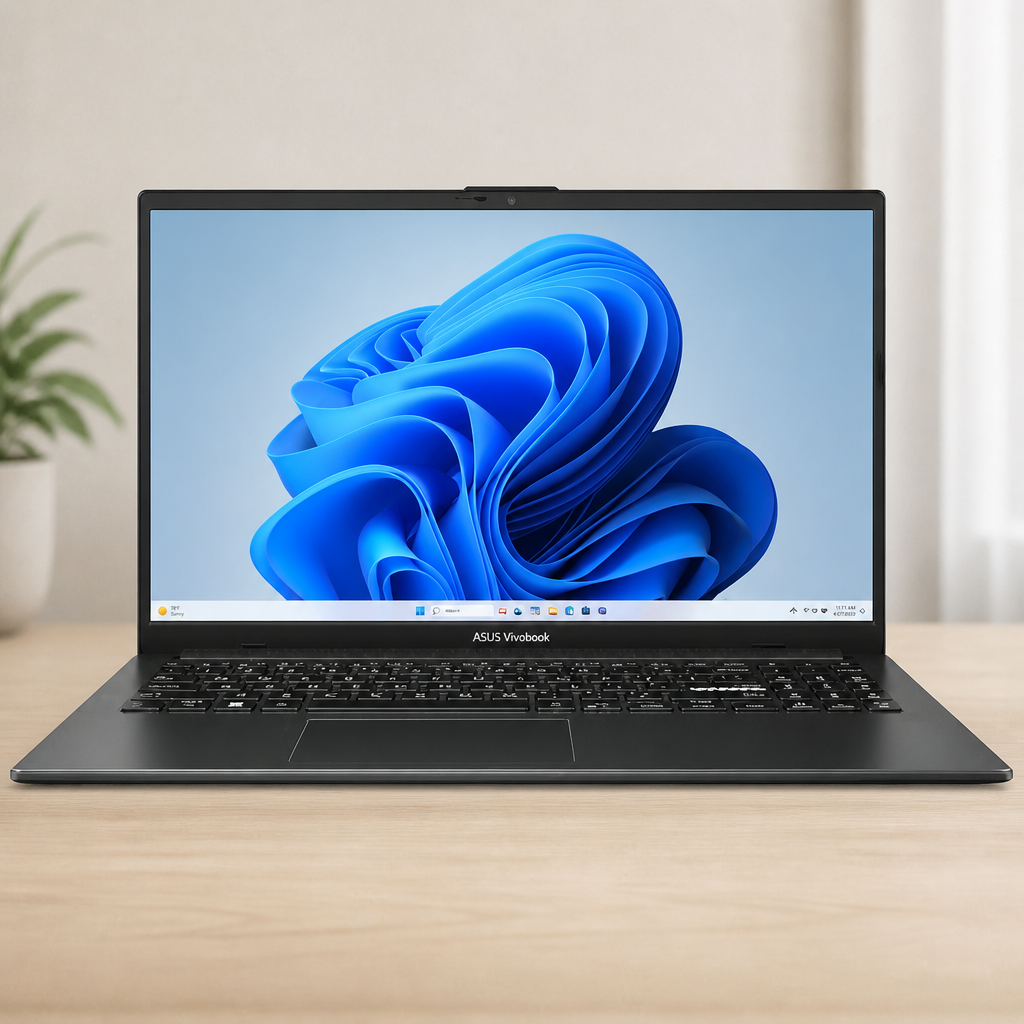 ASUS Vivobook Go 15.6” FHD Slim Laptop, AMD Ryzen 3 7320U Quad Core Processor, 8GB DDR5 RAM, 256GB SSD, Windows 11 Home, Fast Charging, Webcam Shield, Military Grade Durability, Black, E1504FA-AB34