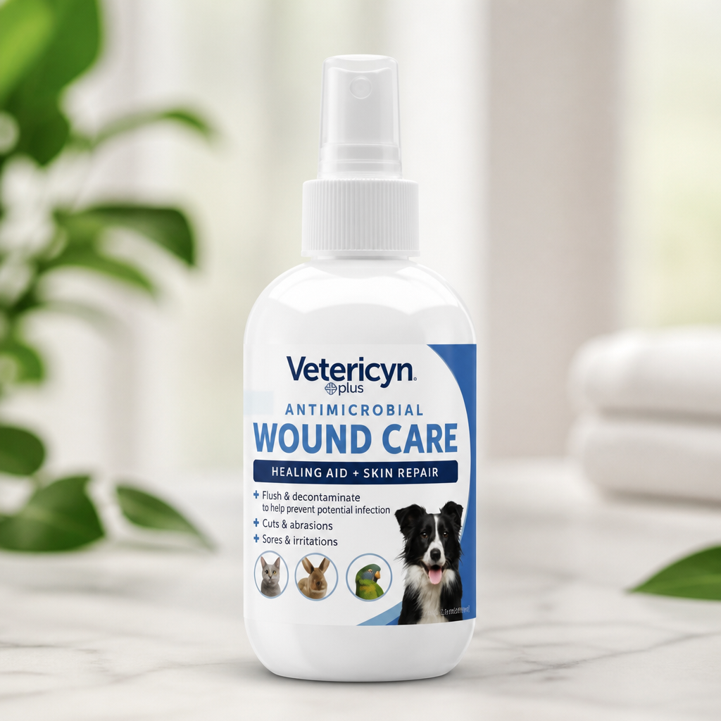 Vetericyn Plus Dog Wound Care Spray | Healing Aid and Skin Repair, Clean Wounds, Relieve Dog Skin Allergies, Safe for All Animals. 3 ounces