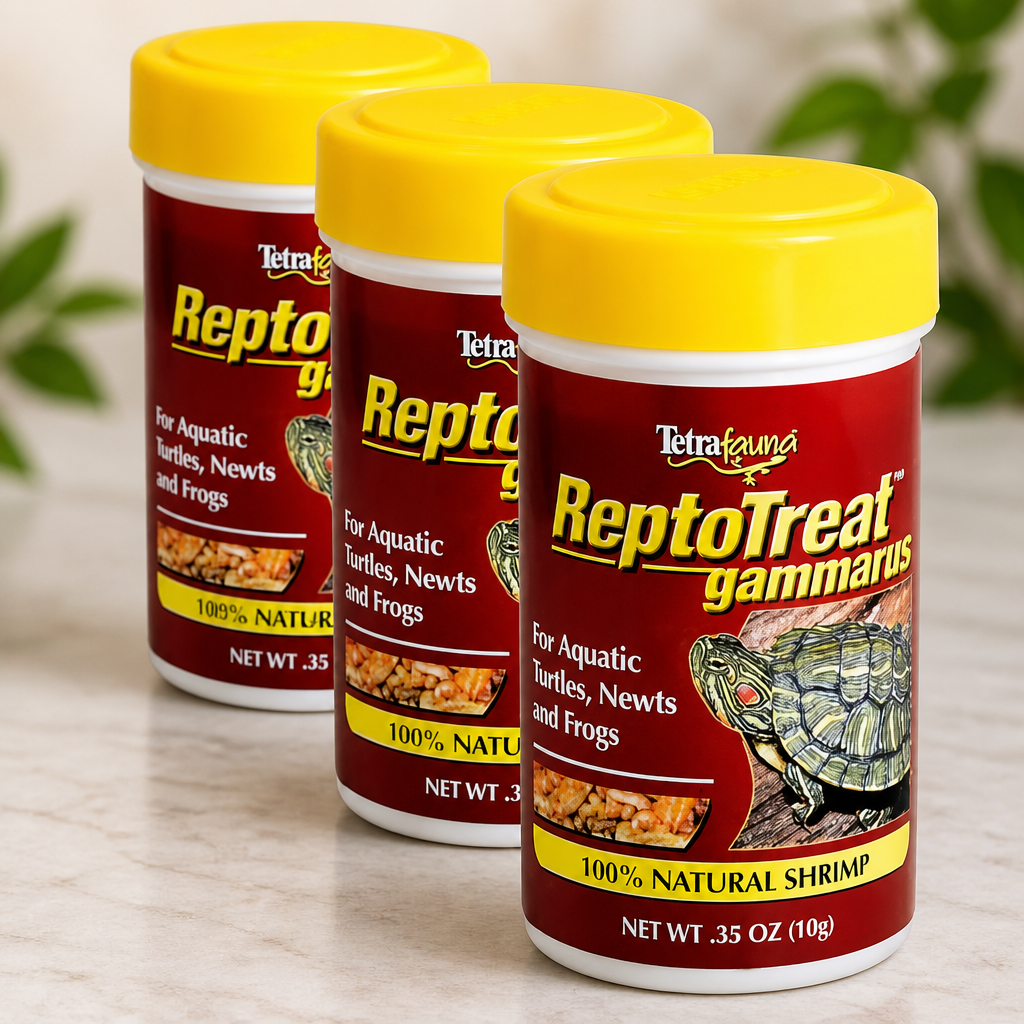 Tetra ReptoTreat Gammarus 0.35 Ounce, Shrimp Treat for Aquatic Turtles, Newts and Frogs,100% Shrimp (Pack of 3)