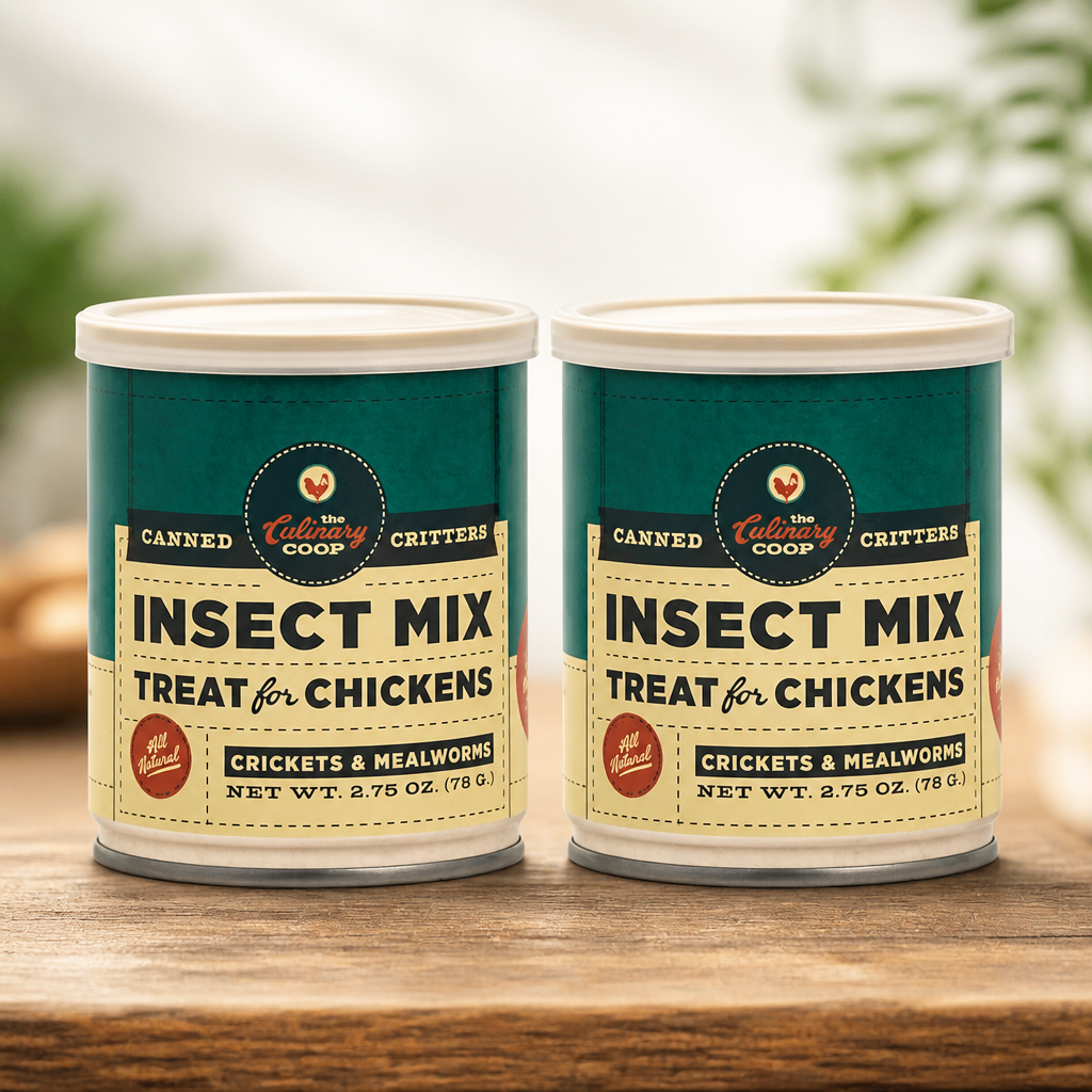 Fluker's Culinary Coop Canned Mealworms and Crickets Chicken Treat, All Natural and Packed with Protein, 2.75 oz (Pack of 2)
