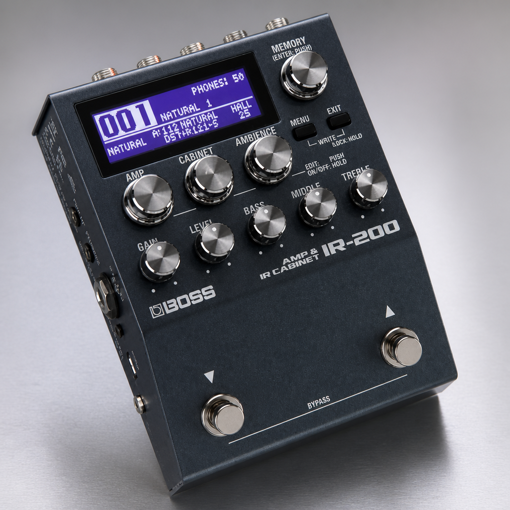 BOSS IR-200 AMP & IR CABINET PEDAL – Pedal-based Amp Simulator and Impulse Response Loader with Premium Sound and Features - Exceptional Audio Quality, Premium Amps, Deep Sound Shaping – 128 Memories