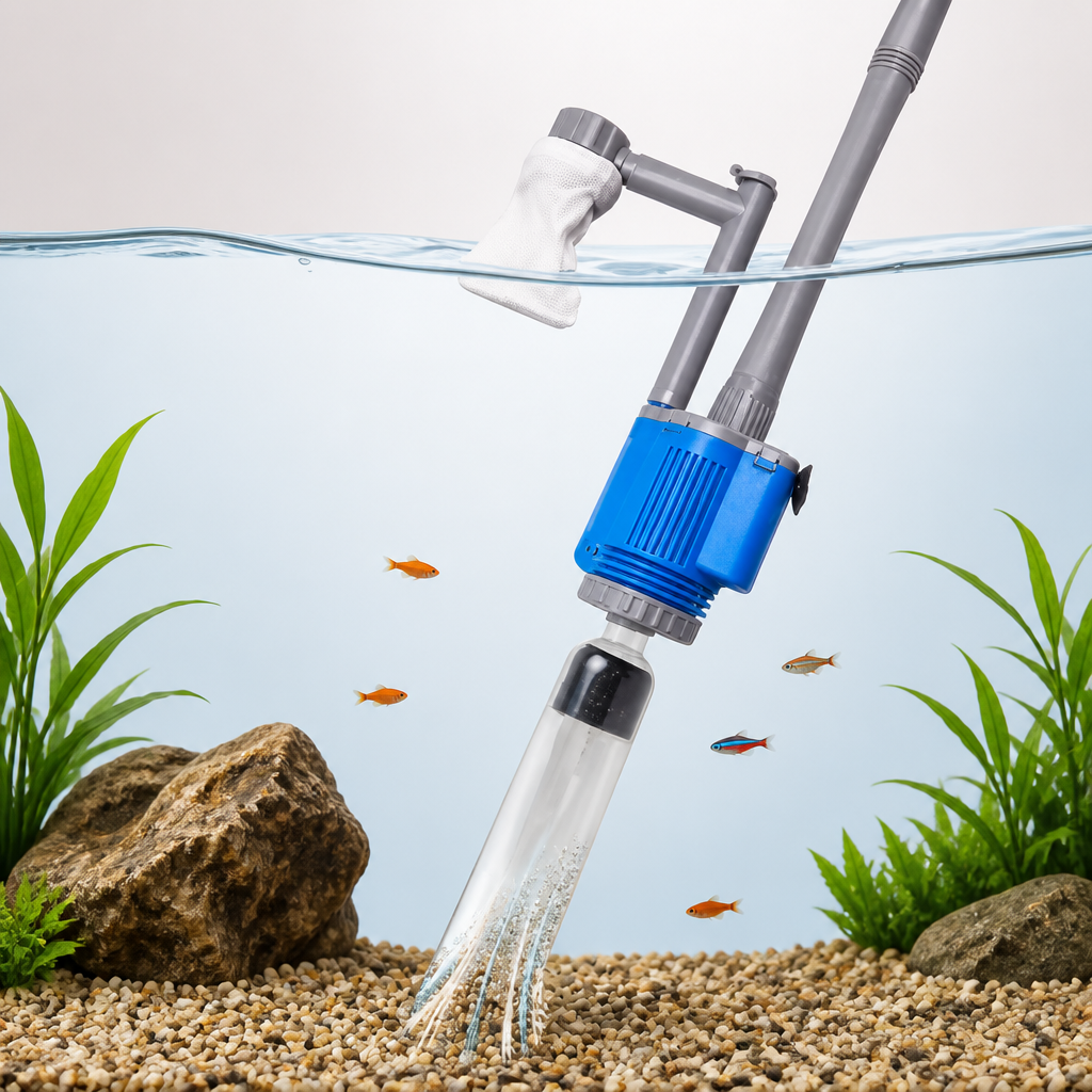 UPETTOOLS Aquarium Gravel Cleaner - Electric Automatic Removable Vacuum Water Changer Sand Algae Cleaner Filter Changer 110V/28W