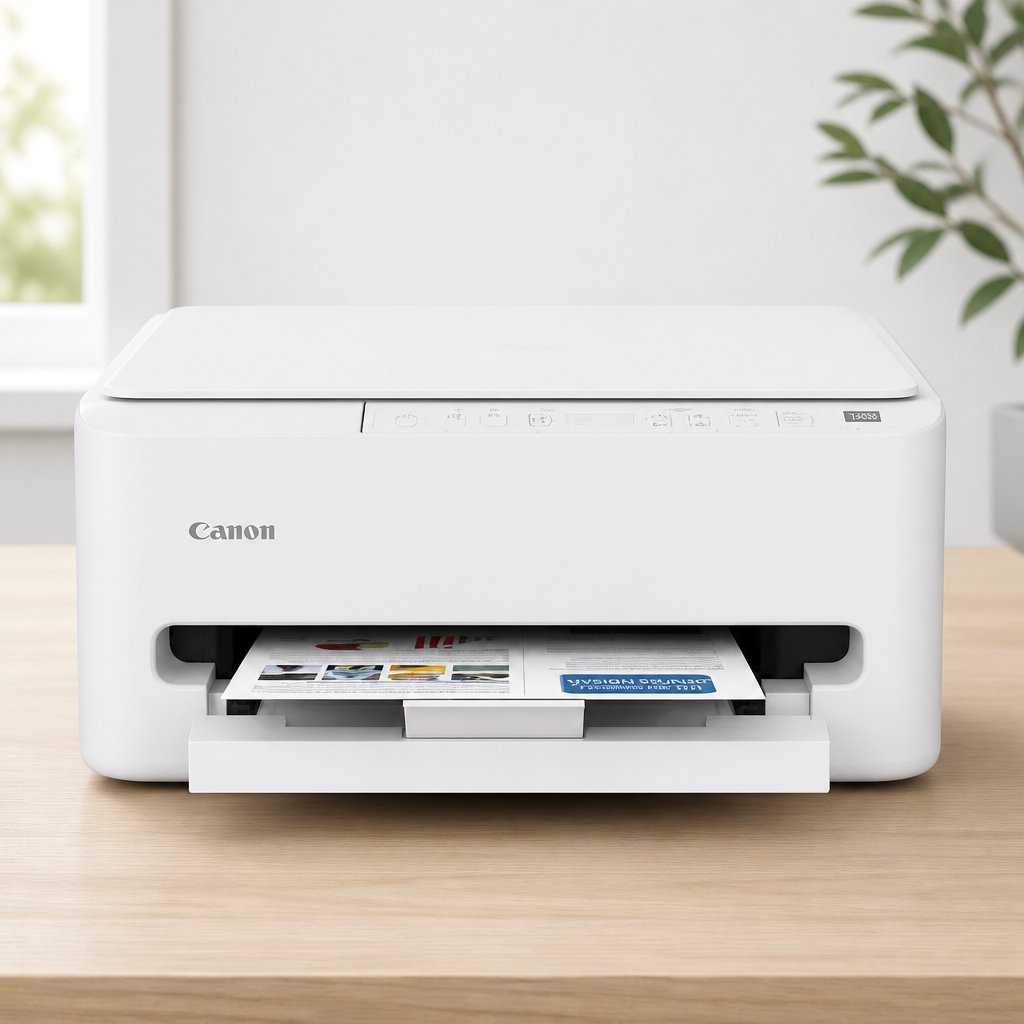 Canon PIXMA TS4320 Wireless Color Inkjet Printer for Duplex Printing, White – Home Printer with Copier/Scanner, Compact Design, Easy Setup, 1 Year Limited Warranty