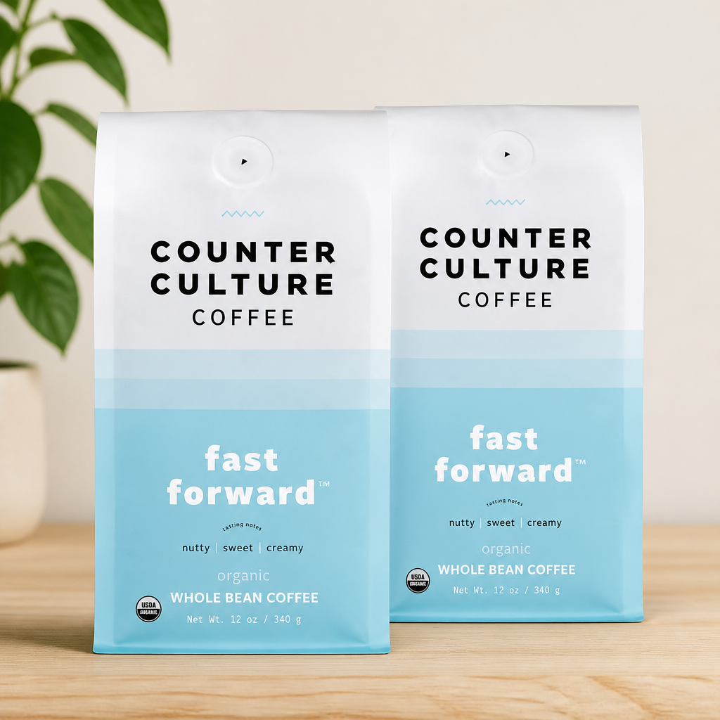 Counter Culture Whole Bean Coffee 2-Pack (Fast Forward - Light Roast) Nutty, Sweet, Creamy - Sustainably Sourced - B Corp Certified - Whole Coffee Beans - Kosher - Gluten Free & Nut Free - 12oz Bag