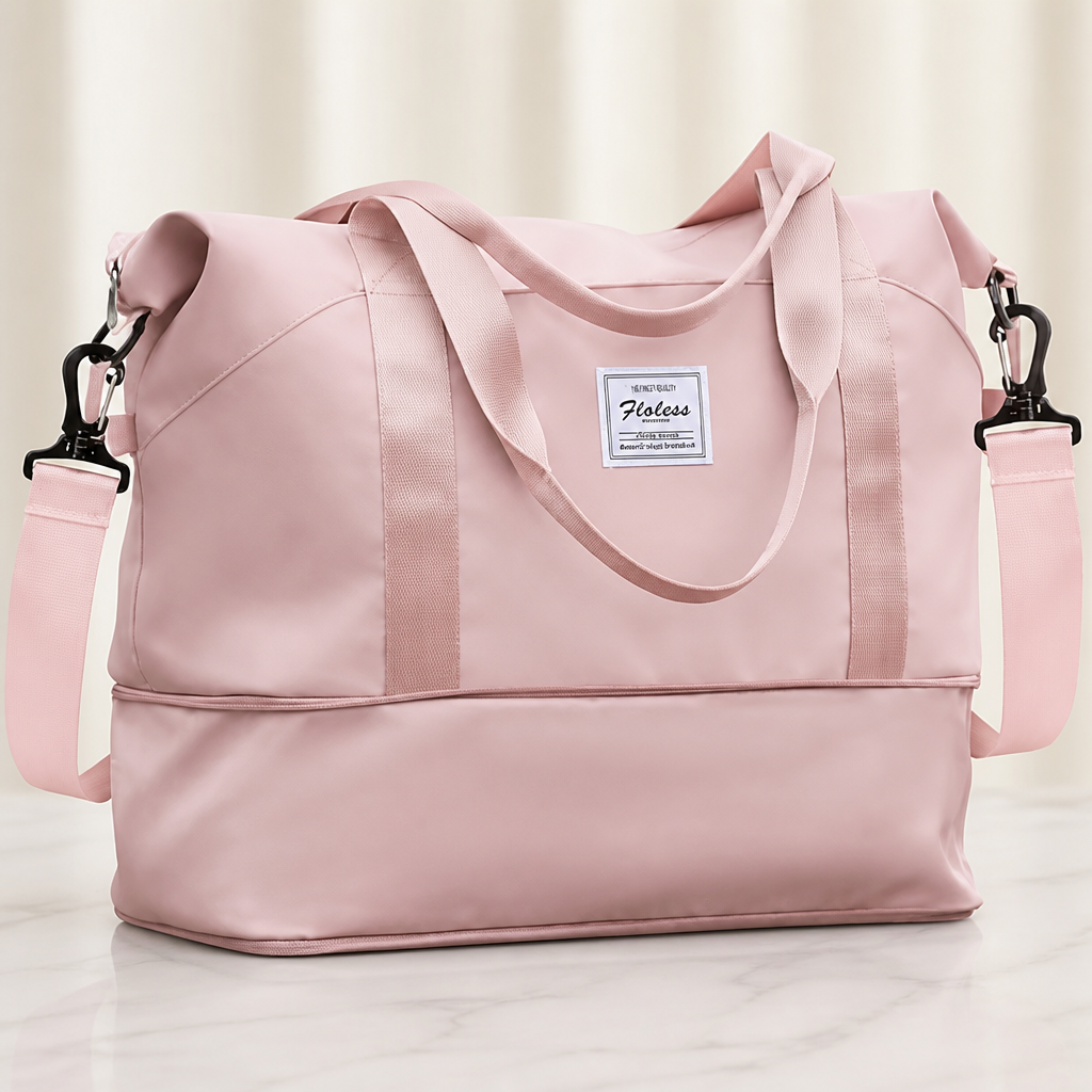 Travel Duffel Bag, Sports Tote Gym Bag, Shoulder Weekender Overnight Bag for Women