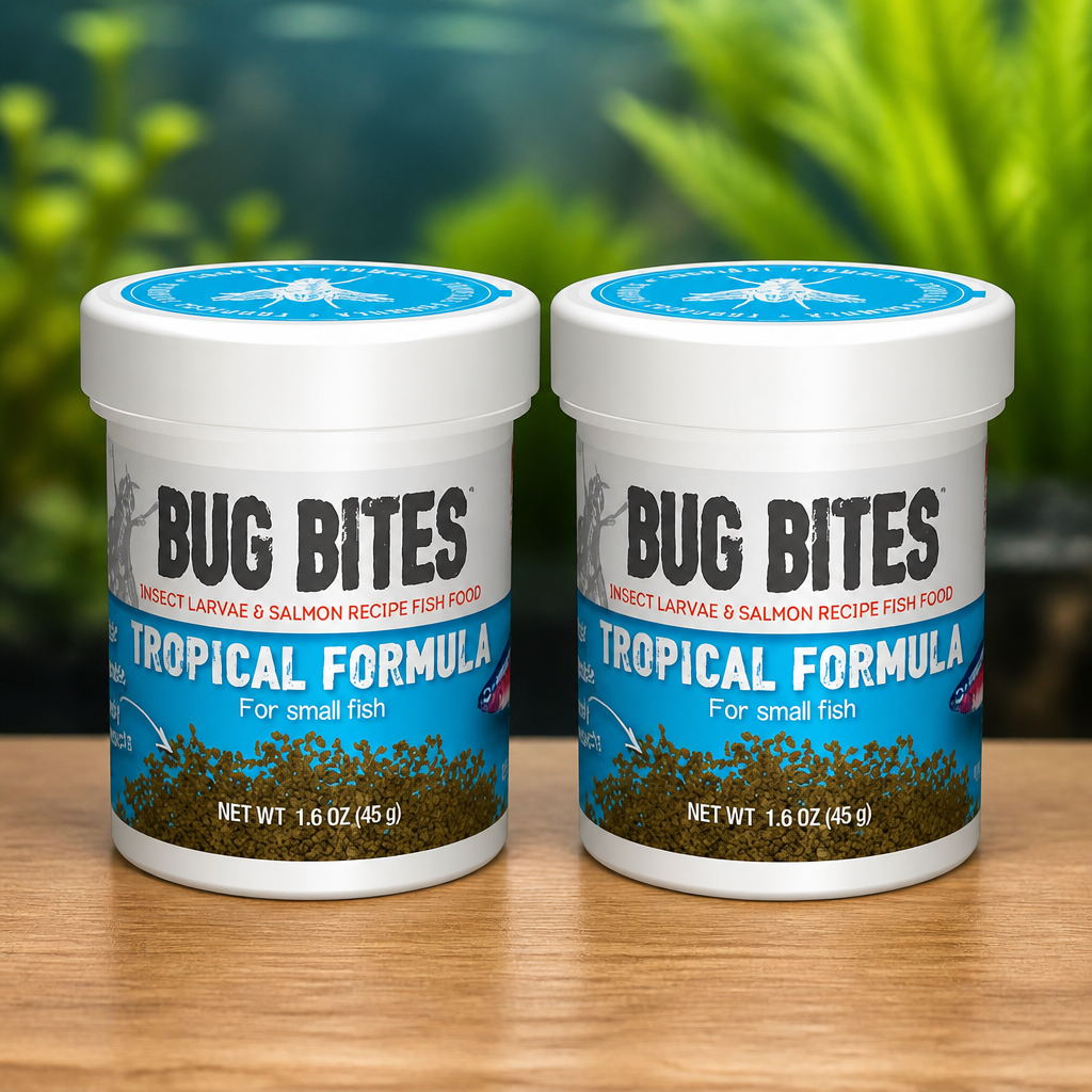 Fluval Bug Bites Tropical Fish Food | Small Granules | For Small-Medium Fish | 1.6 oz | Pack of 2