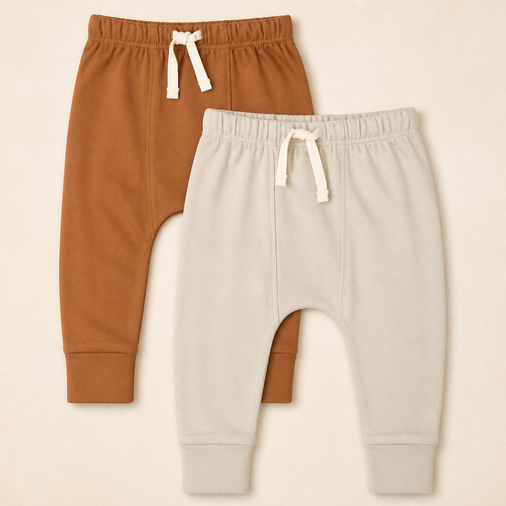 Multipack Honest Pants Joggers Pull on 100% Organic Cotton for Infant Baby and Toddler, Boys, Girls, Unisex