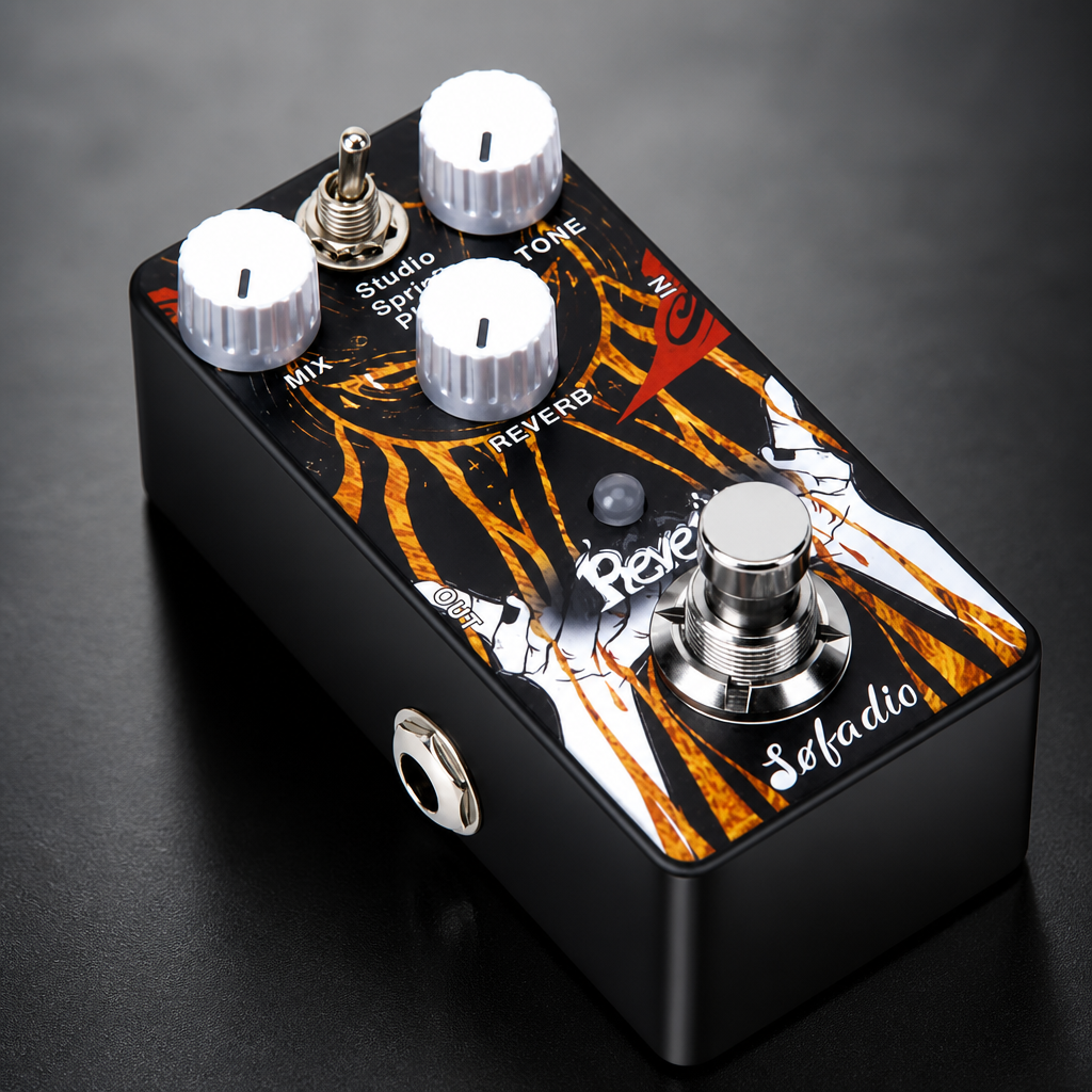 Reverb Guitar Pedal, Verb Square Digital Reverb 7 Modes Room, Hall, Church, Spring, Plate, Studio, Mod, True Bypass (Reverb)