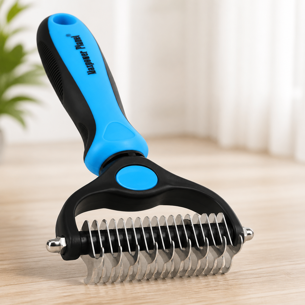 Maxpower Planet Original Pet Grooming Rake - Double-Sided Deshedding Dematting Tool, Undercoat Rake for Dogs & Cats, Extra-Wide Dog Grooming Brush & Deshedder Comb for Long Hair, Reduces Shedding 95%