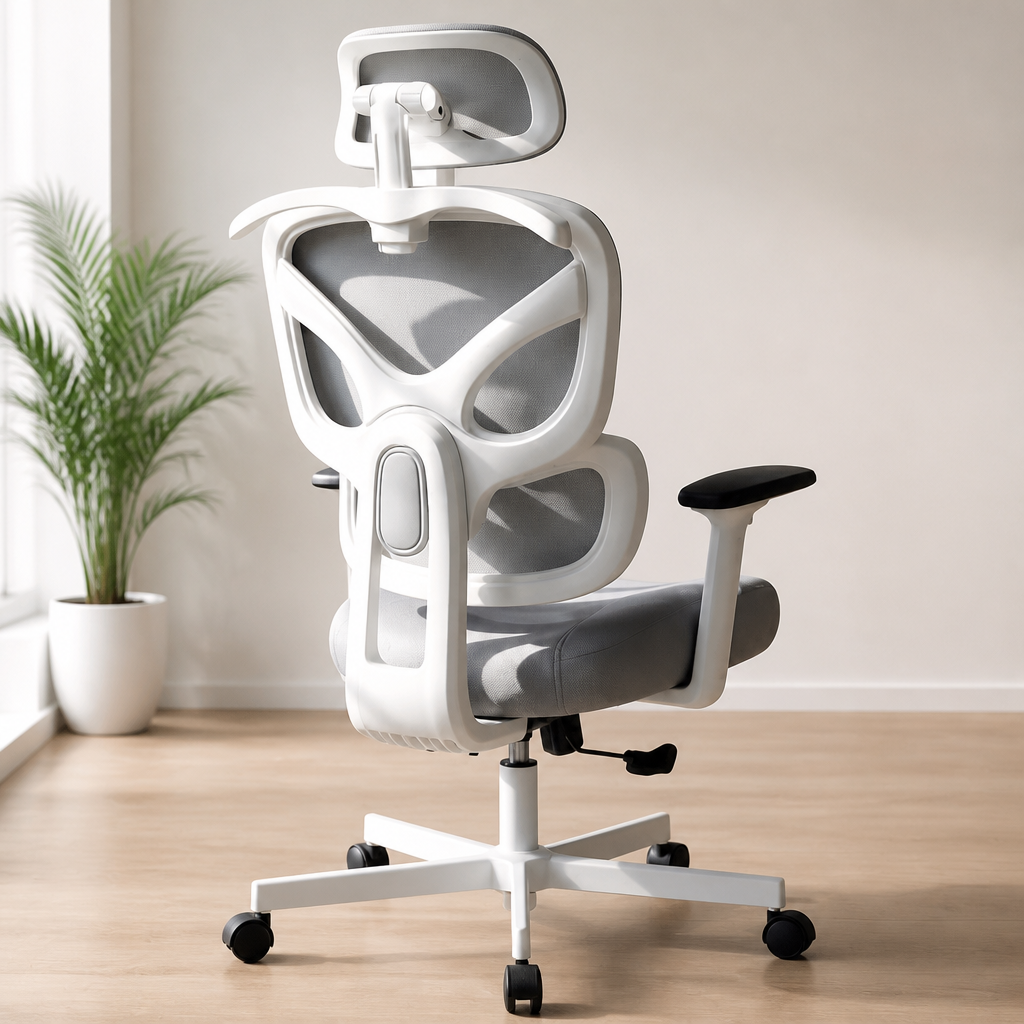 AreShark Ergonomic Office Chair - High Back Breathable Mesh Desk Chair with Lumbar Support & Adjustable Headrest - Rolling Swivel Reclining Comfy Computer Gaming Chair with 2D Armrests for Home Office