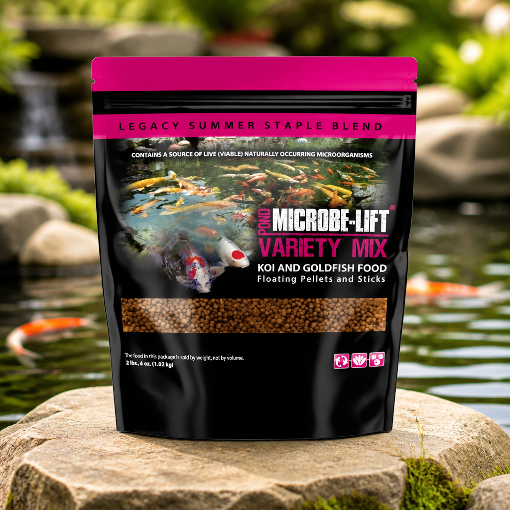 MICROBE-LIFT MLLVMMD Variety Mix Floating Fish Food Pellets and Sticks for Ponds, Water Gardens, and Fountains, for Live Goldfish and Koi, 2.25 Pounds
