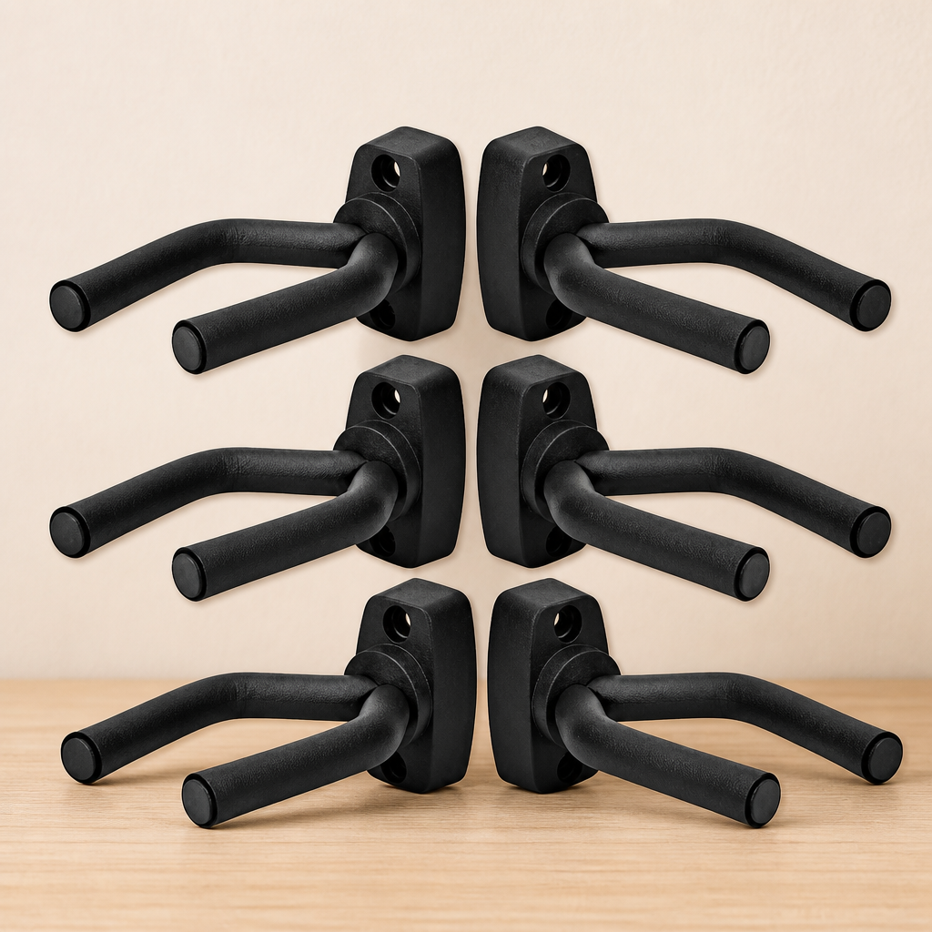 6 Pcs Guitar Hangers Keep Hook Holder Wall Mount for All Size Guitars, Bass, Mandolin, Banjo