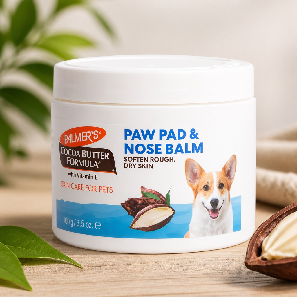 Palmer's for Pets Cocoa Butter Paw Pad and Nose Balm for Dogs, Fragrance Free Dog Skin Soother with Vitamin E for Dry Paws and Noses, Plant Based Formula, 3.5 Oz