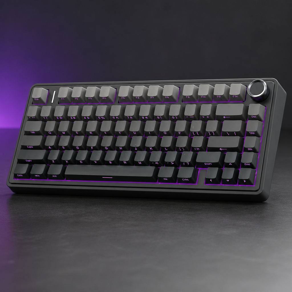 AULA F75 Pro Wireless Mechanical Keyboard,75% Hot Swappable Custom Keyboard with Knob,RGB Backlit,Pre-lubed Reaper Switches,Side Printed PBT Keycaps,2.4GHz/USB-C/BT5.0 Mechanical Gaming Keyboards