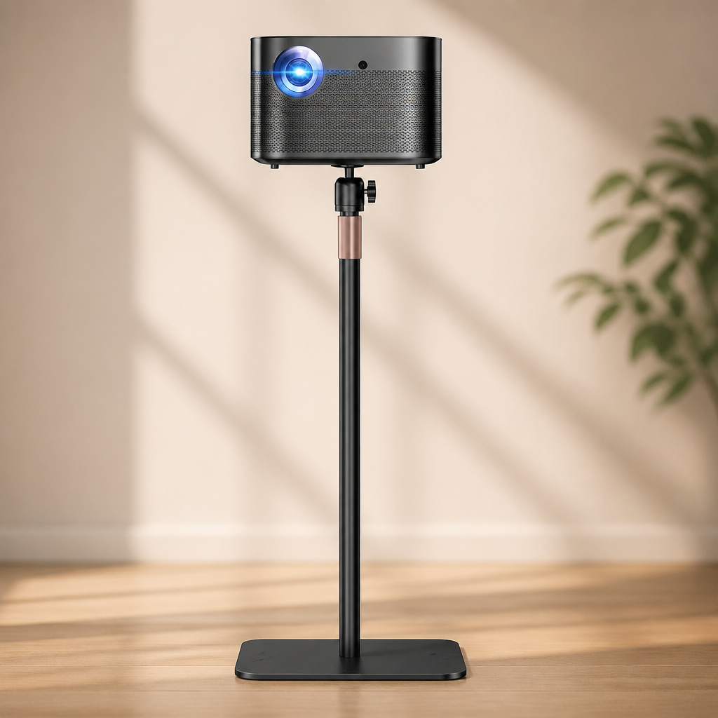 PUTORSEN Universal Projector Stand, Height Adjustable Floor Stand | 360° Rotating Ball Head, 1/4" Screw, Heavy-Duty Carbon Steel Base, For Projectors, Cameras & Webcams
