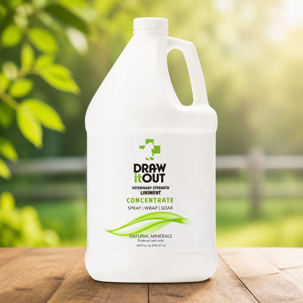 Draw It Out Liniment Spray Concentrate - Veterinary Strength - Odorless and Colorless - Pain Relief Topical Analgesic Horse Cream for Joint and Muscle Pain - Spray Wrap Soak - Natural Mineral