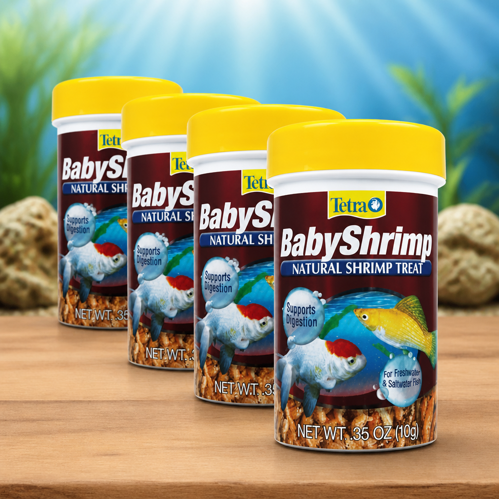 Tetra BabyShrimp 0.35 Ounce, Natural Shrimp Treat for Aquarium Fish (033197), (Pack of 4)